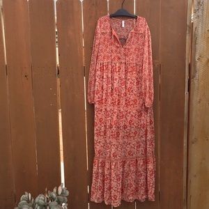 Xhilaration pink floral maxi dress